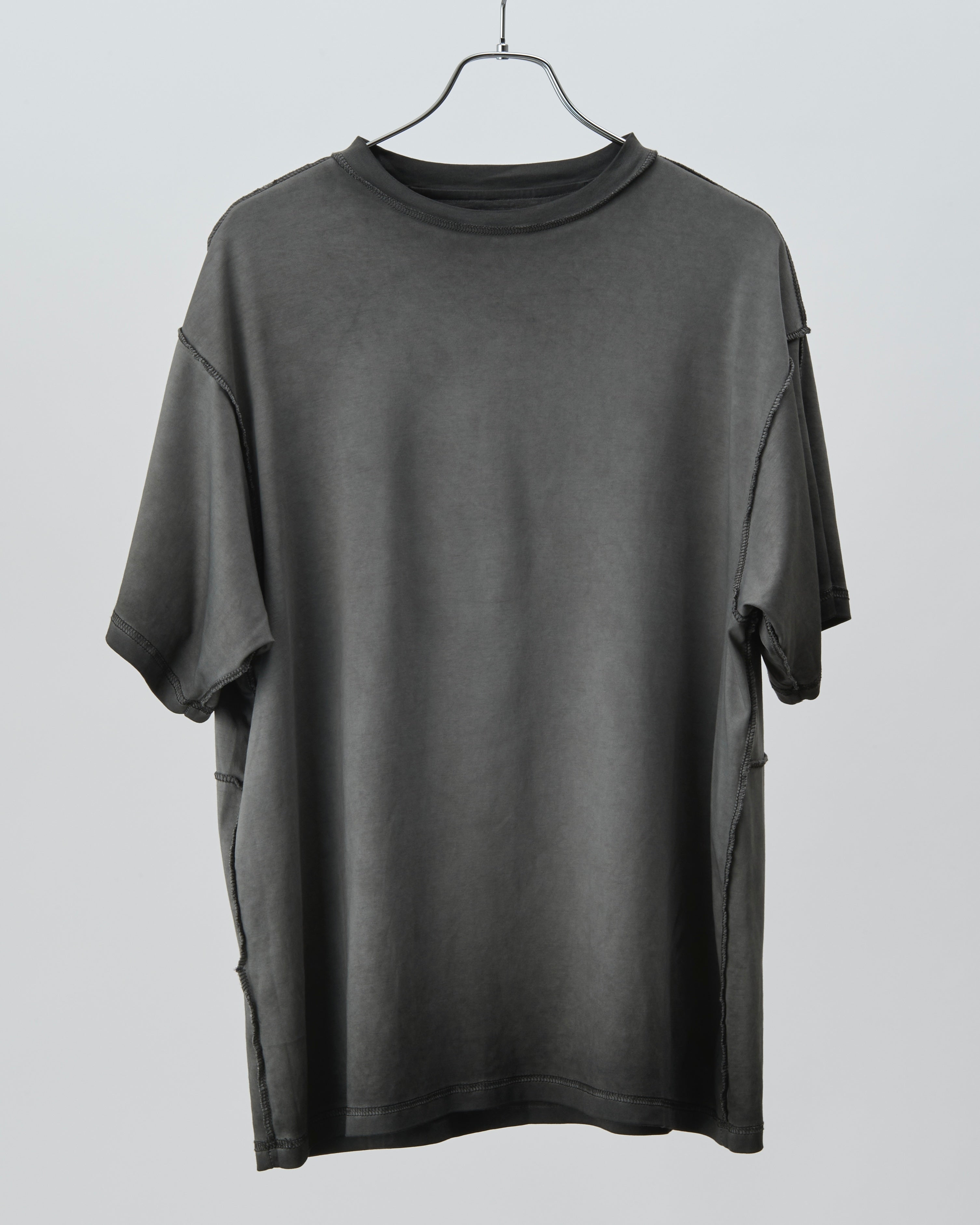 Cold Dyed Overlock Tee (Reversible) (Dark Grey)