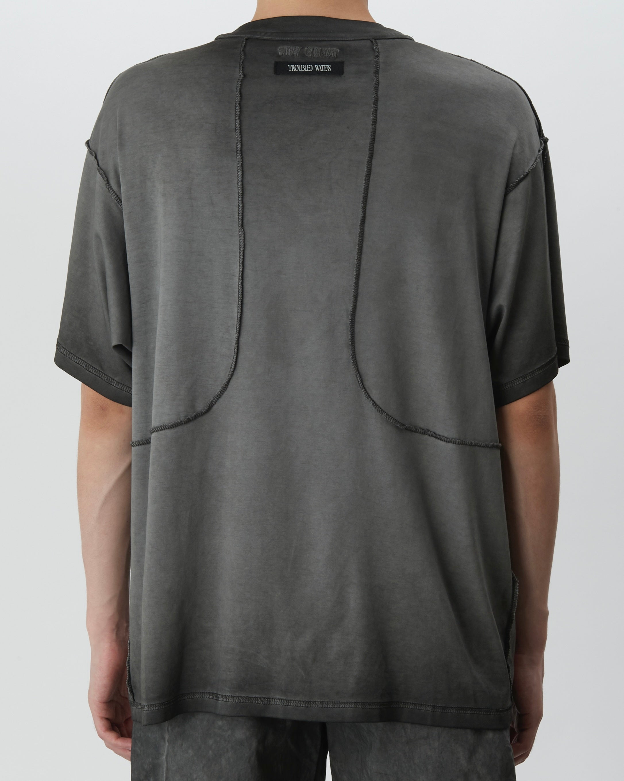 Cold Dyed Overlock Tee (Reversible) (Dark Grey)