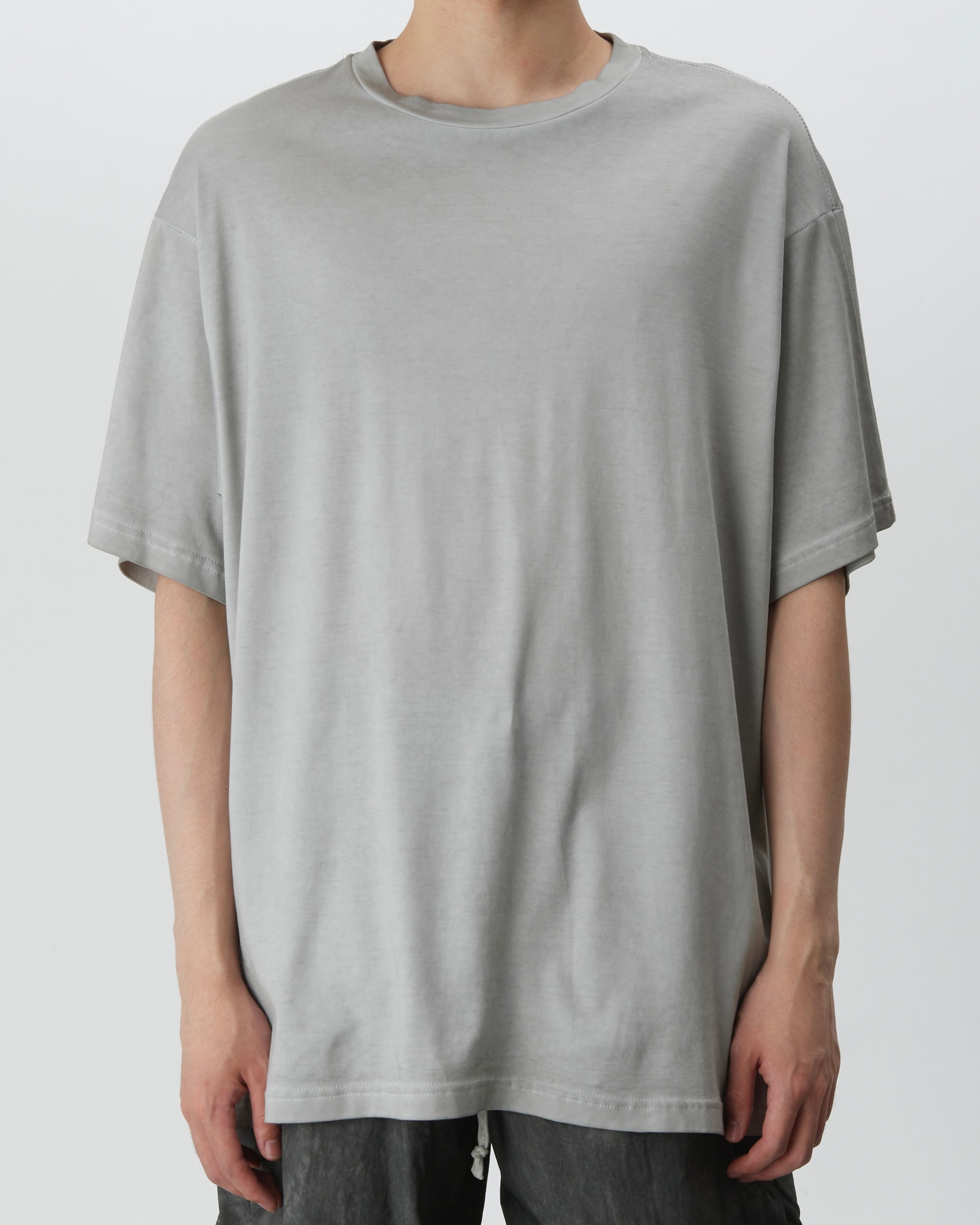 Cold Dyed Overlock Tee (Reversible) (Light Grey)