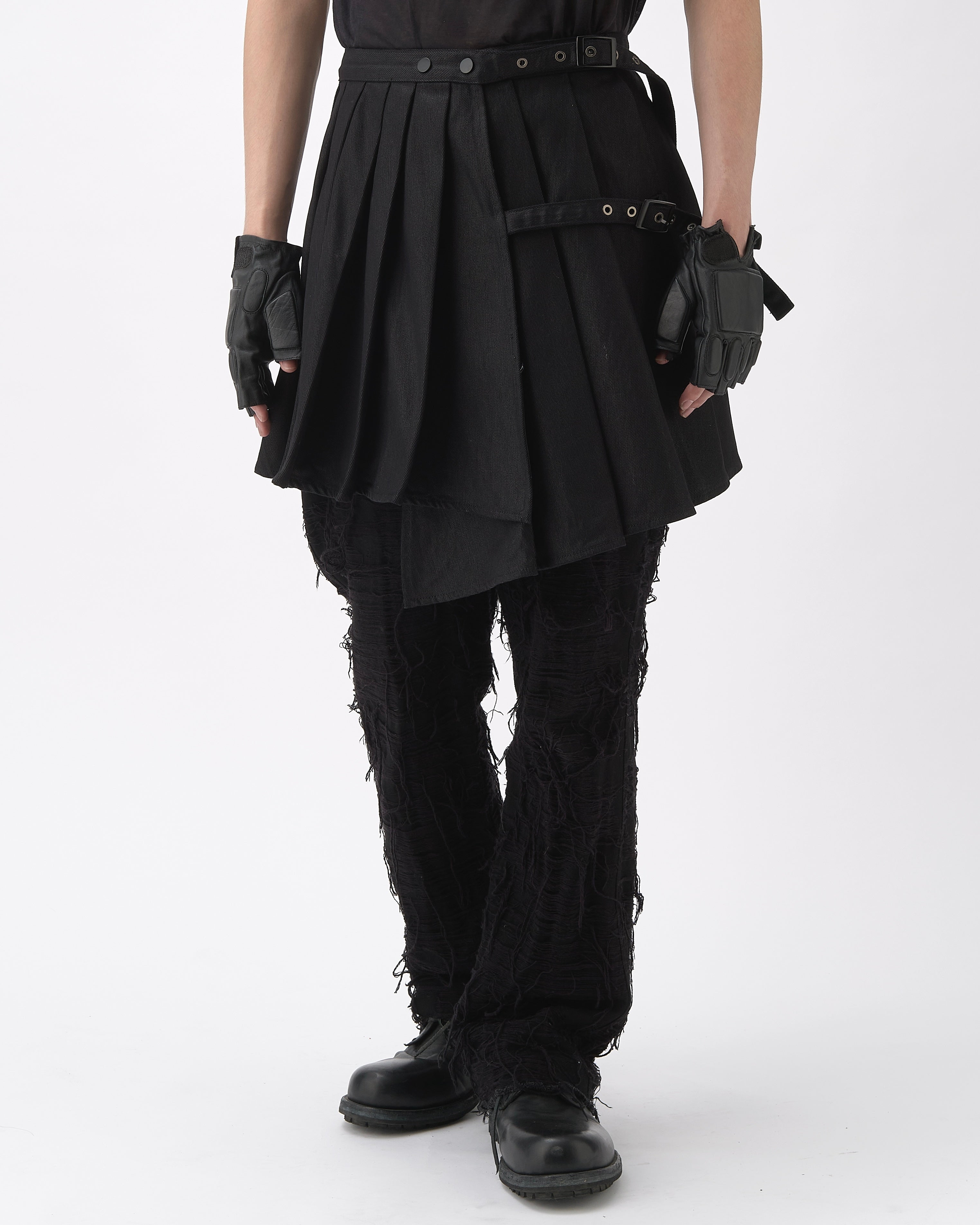WAXED WRAP SKIRT