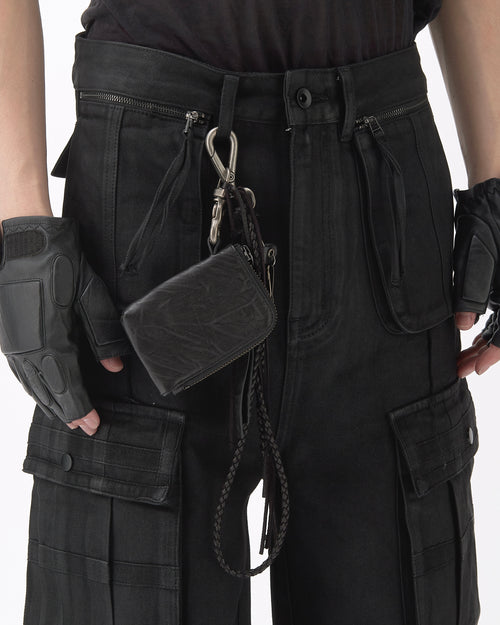 BLISTERED LEATHER WALLET & CHAIN