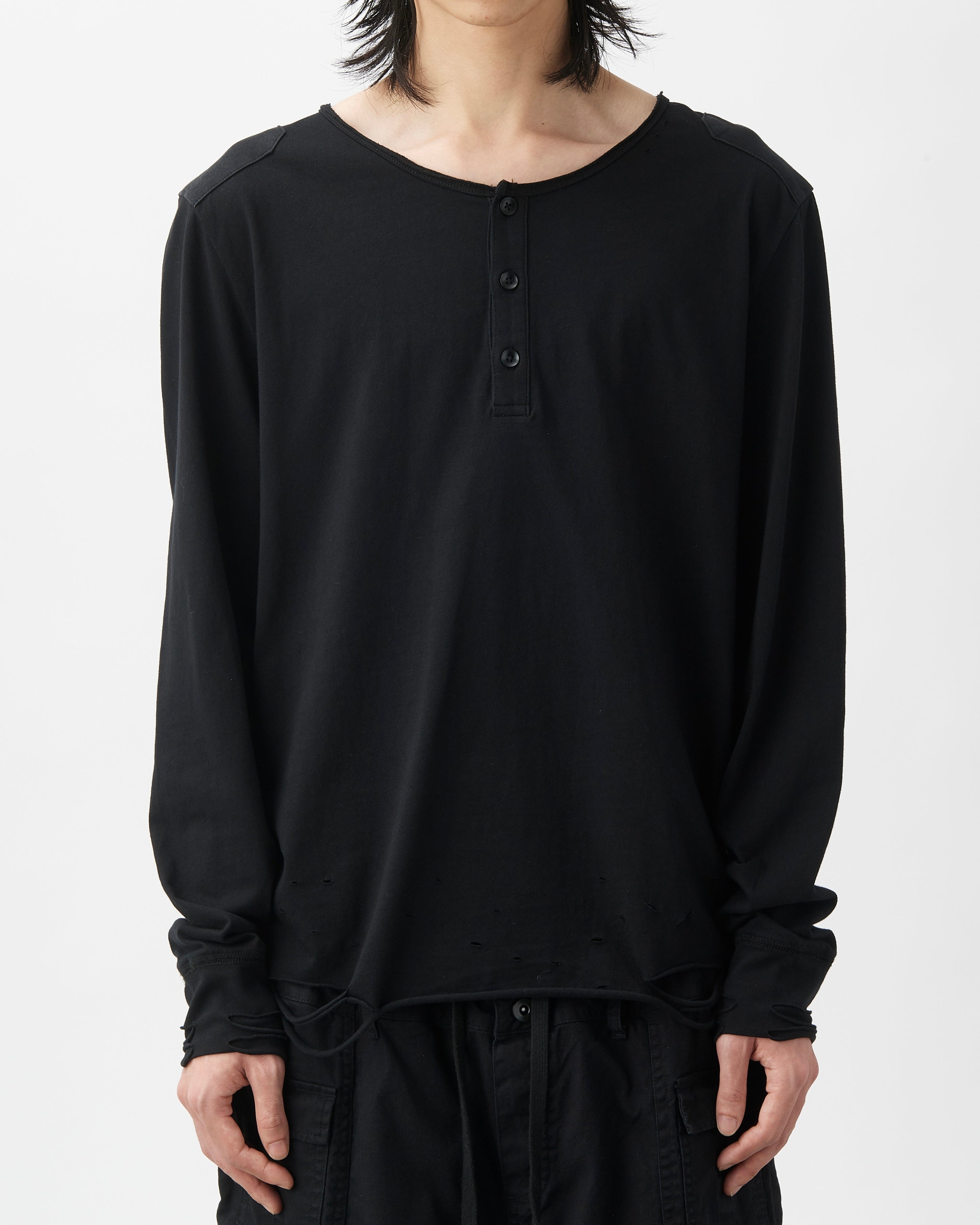 VOID HENLEY SHIRT (BLACK)