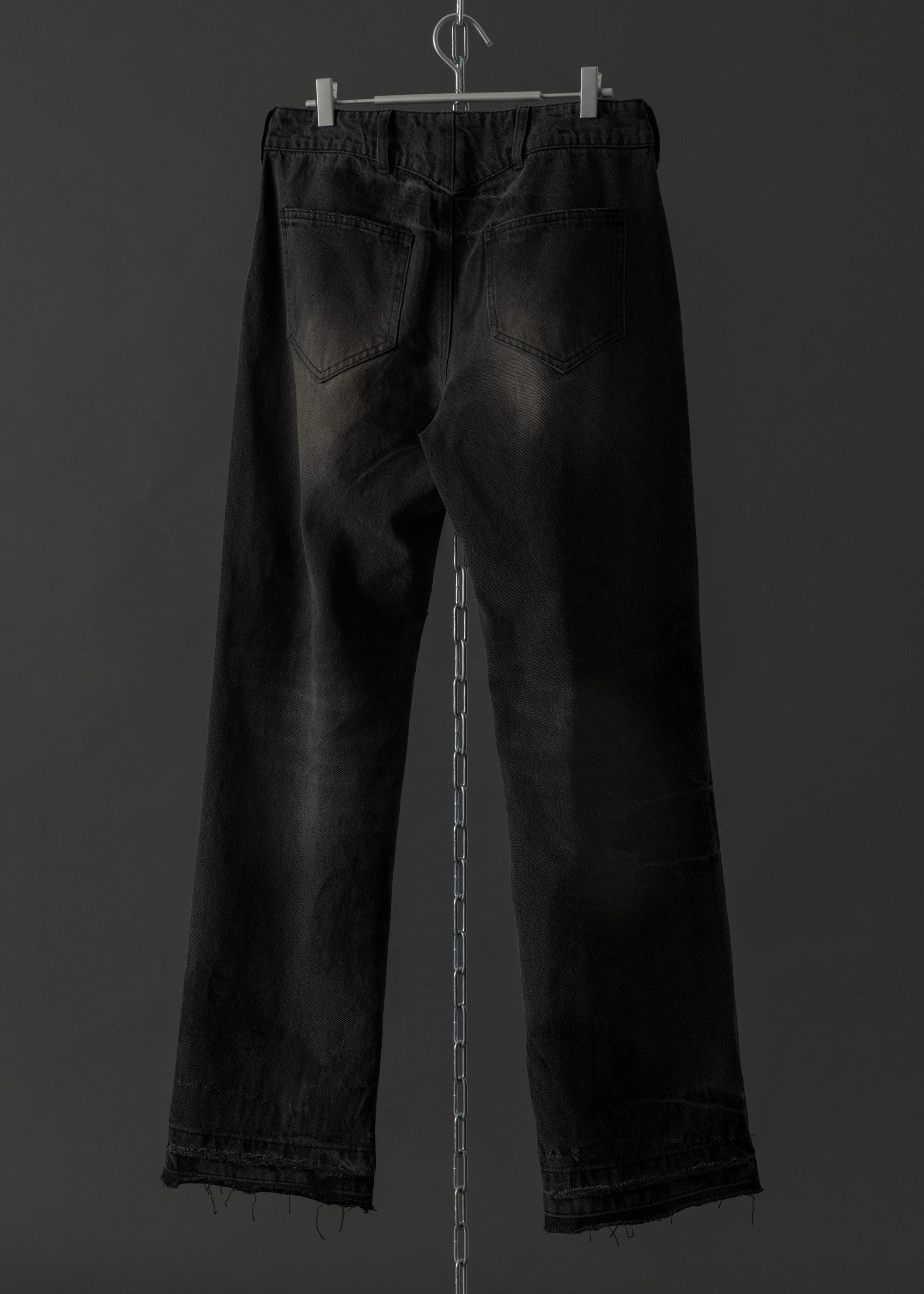 TBW Released Hem Dirty Jeans (Faded Black)