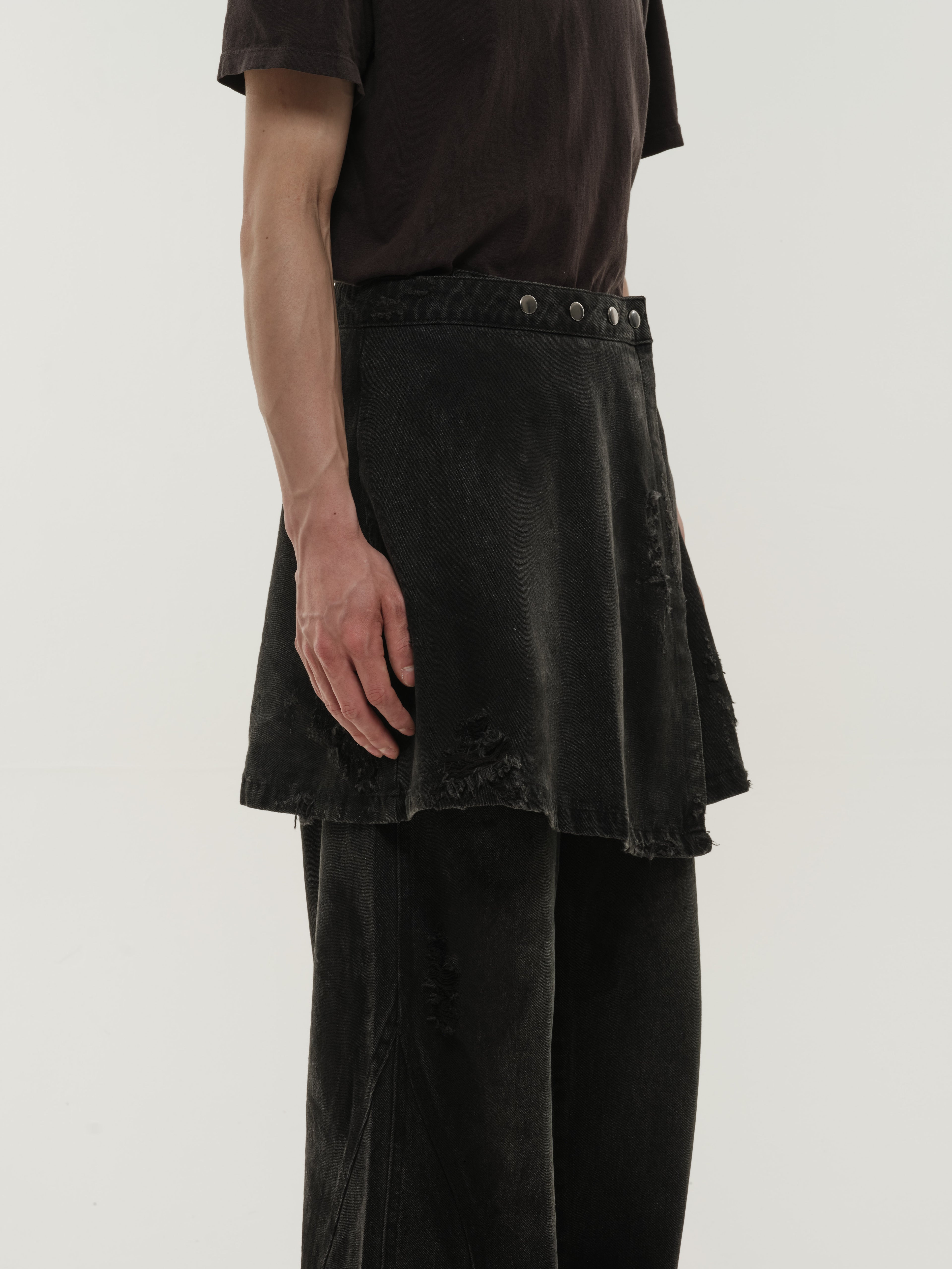 TBW Distressed Wrap Skirt