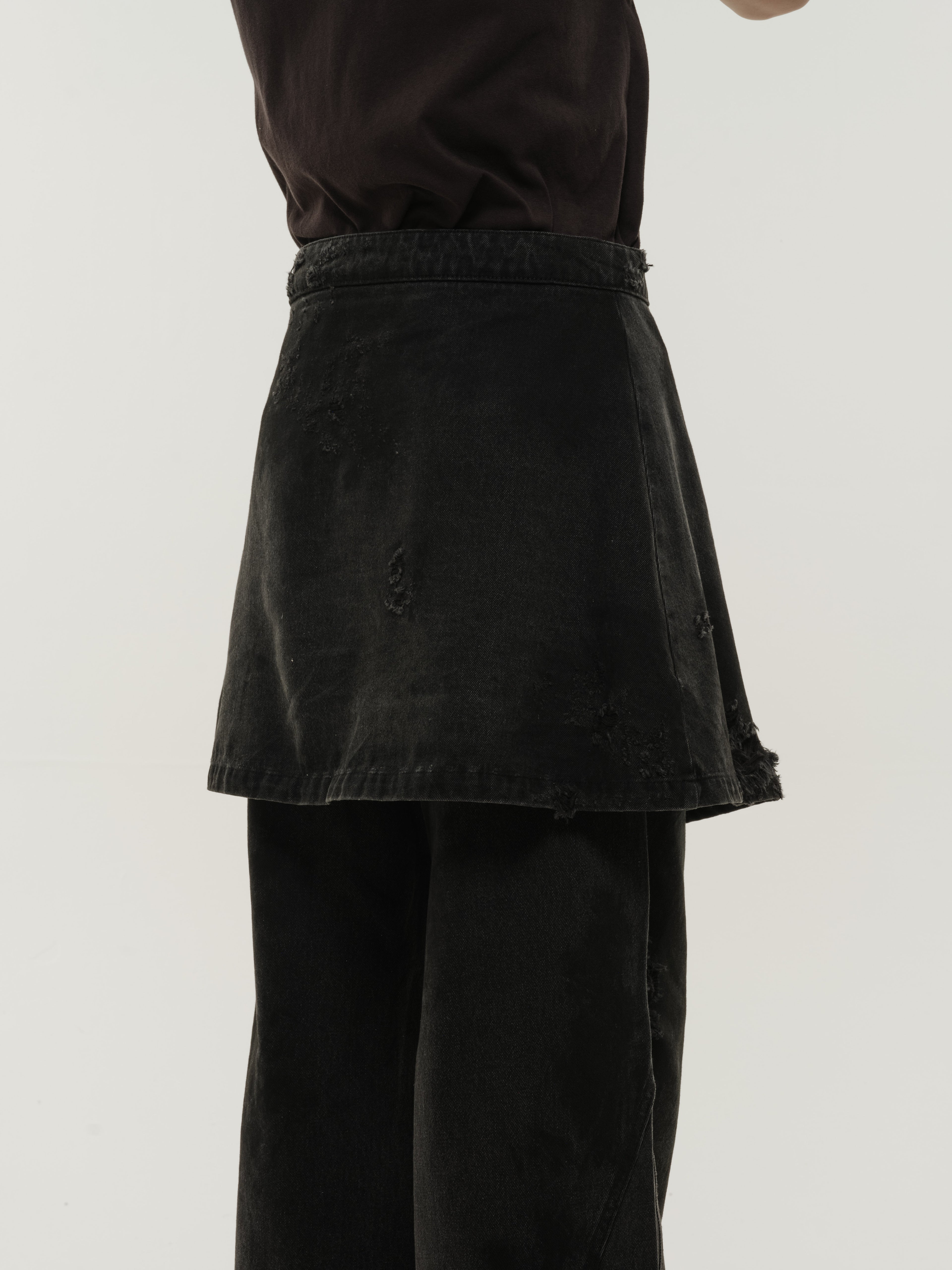 TBW Distressed Wrap Skirt