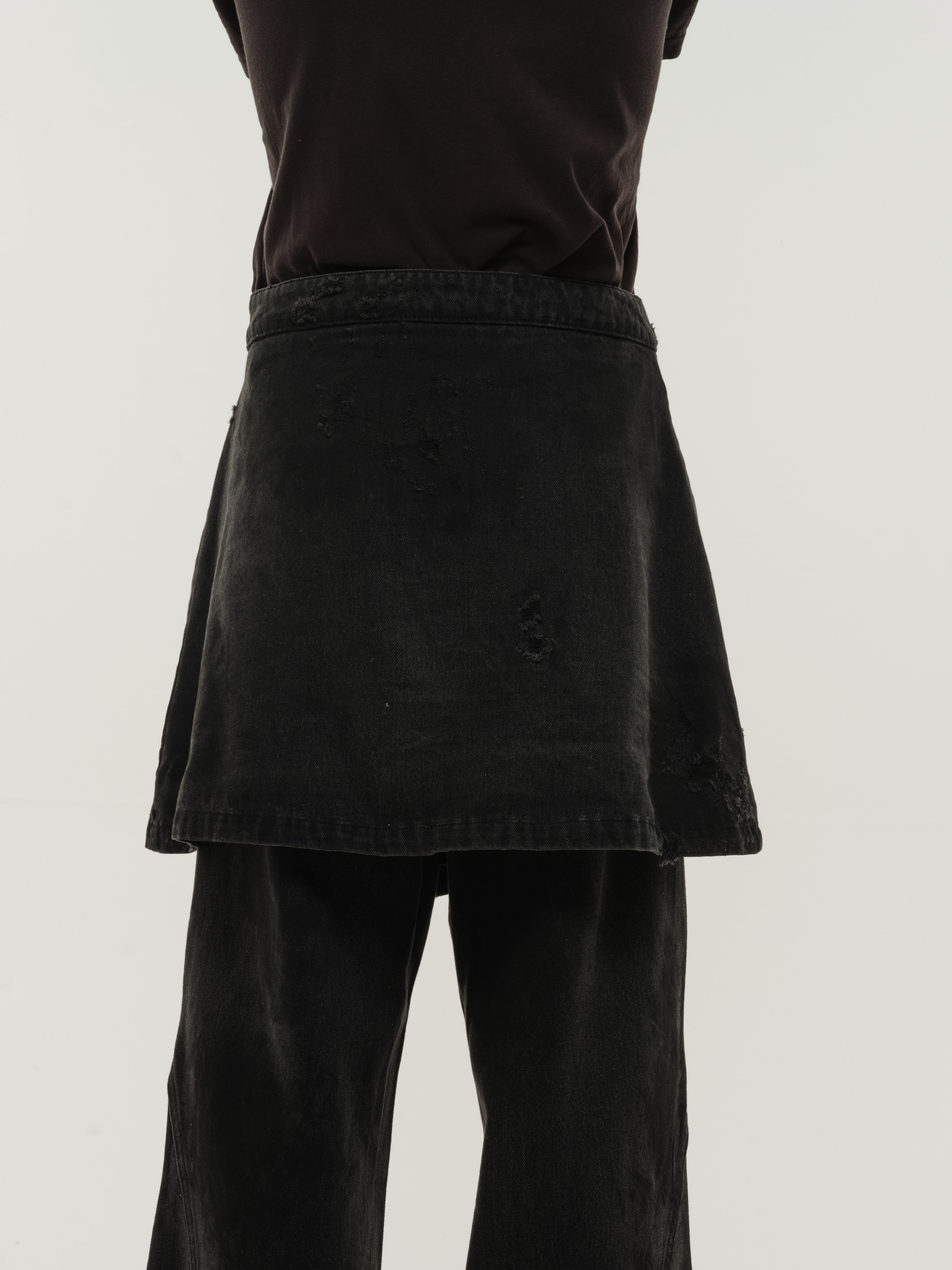 TBW Distressed Wrap Skirt
