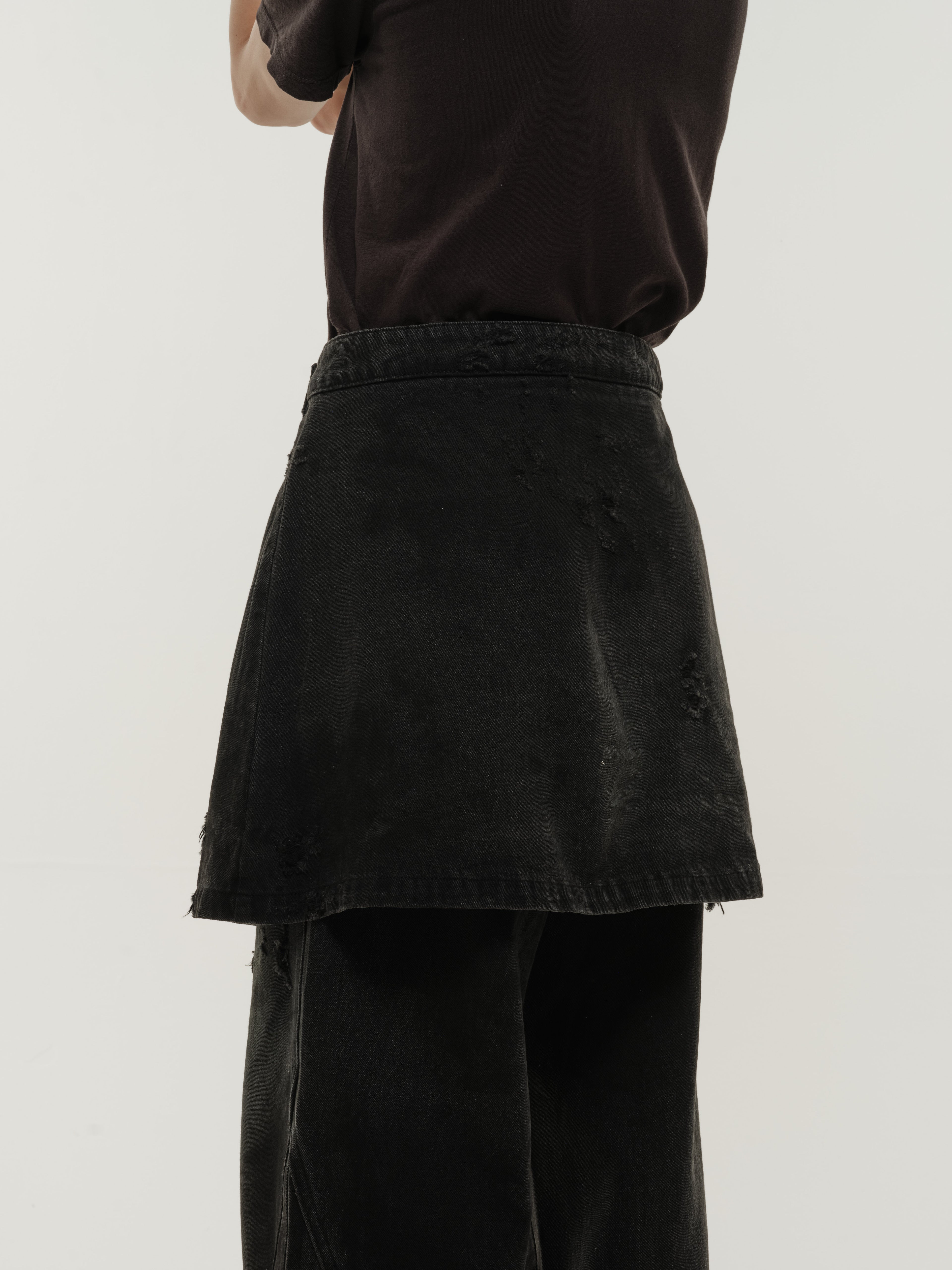 TBW Distressed Wrap Skirt